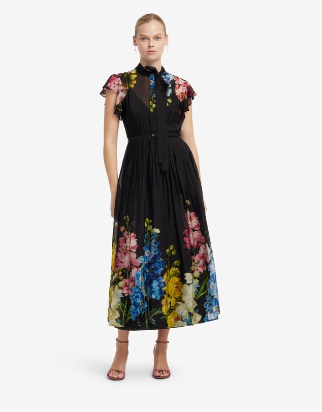 LEO LIN - Grace Flutter Sleeve Midi Dress