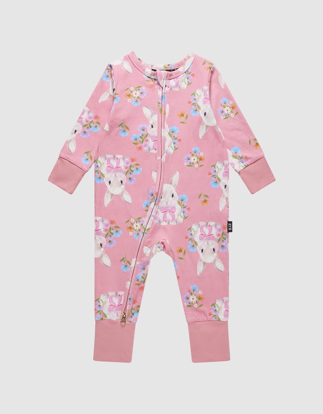 Rock Your Baby - Hunny Bunny Coverall in Peach