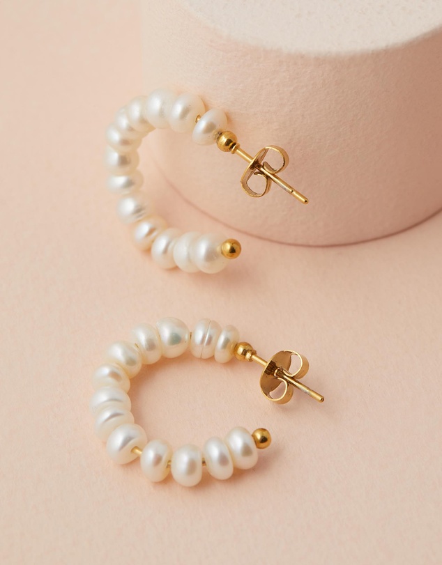 Moira Hughes - The White Label - The Wren Pearl Hoops