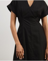 Atmos&Here - Jaci Linen Blend A-Line Shift Midi Dress