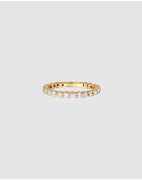 Elli Jewelry - Ring Classic Sparkling Zirconia Crystals in 925 Sterling Silver Gold Plated