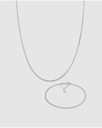 Kuzzoi - ICONIC EXCLUSIVE - Jewelry Set Curb Set Basic in 925 Sterling Silver