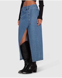 Belle & Bloom - Can't Forget You Denim Midi Skirt