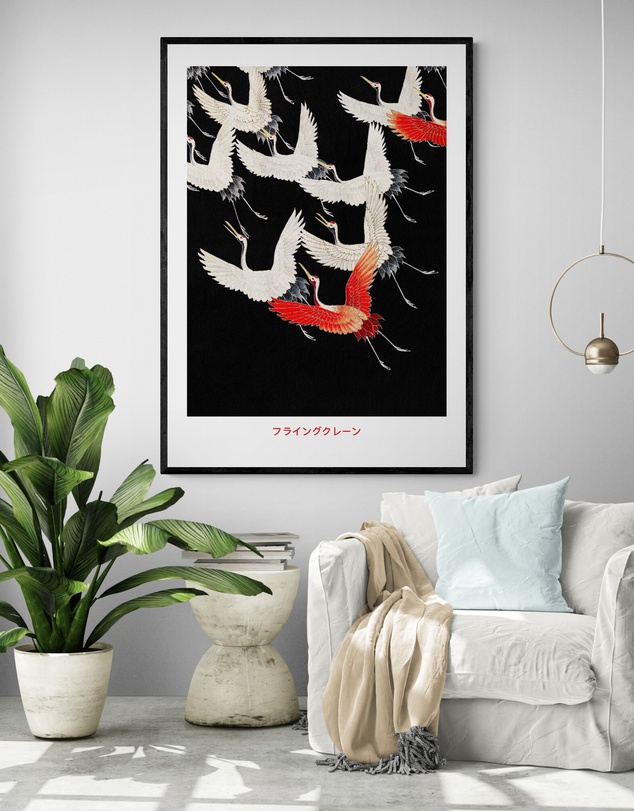 Inka Arthouse - Japanese Stork by Hokusai Art Print