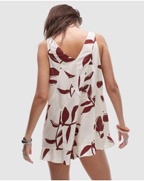 TOPSHOP - Deep V Chuck On Linen Playsuit