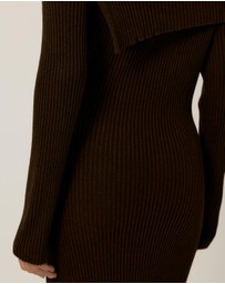 Tussah - Chloe Off Shoulder Knitted Midi Dress