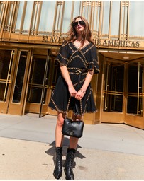 Belle & Bloom - Golden Mark Beaded Trim Mini Dress