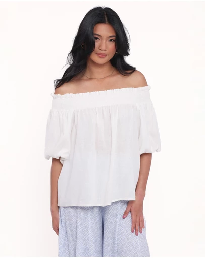 Petal & Pup - Quinlan Off Shoulder Top - White