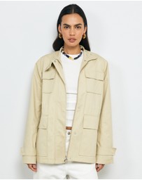 AERE - Rory Organic Cotton Funnel Neck Jacket