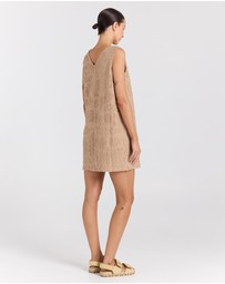 Poolside Paradiso - Mai Tai V Tunic Towelling Dress - Almond