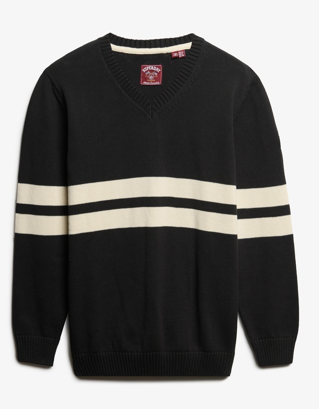 Superdry - Oversized Striped V Neck