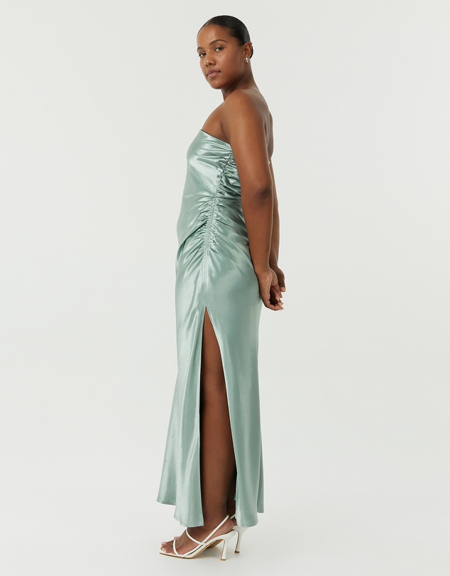 Third Form - Satin Gather One Shoulder Dress