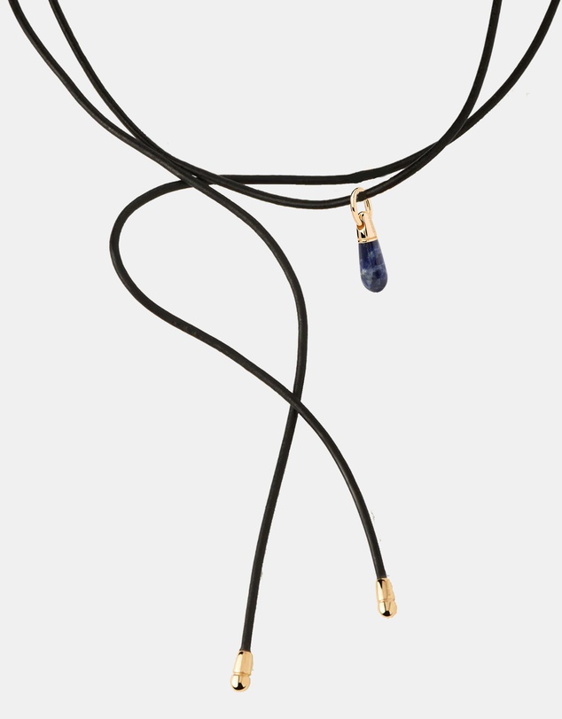 PDPAOLA - Sodalite Drop Pendant Leather Necklace