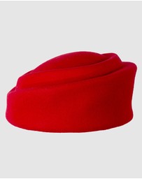 Max Alexander - Felt Red Pillbox Hat