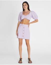 Heaven Australia - Amethyst Button Up Mini Skirt