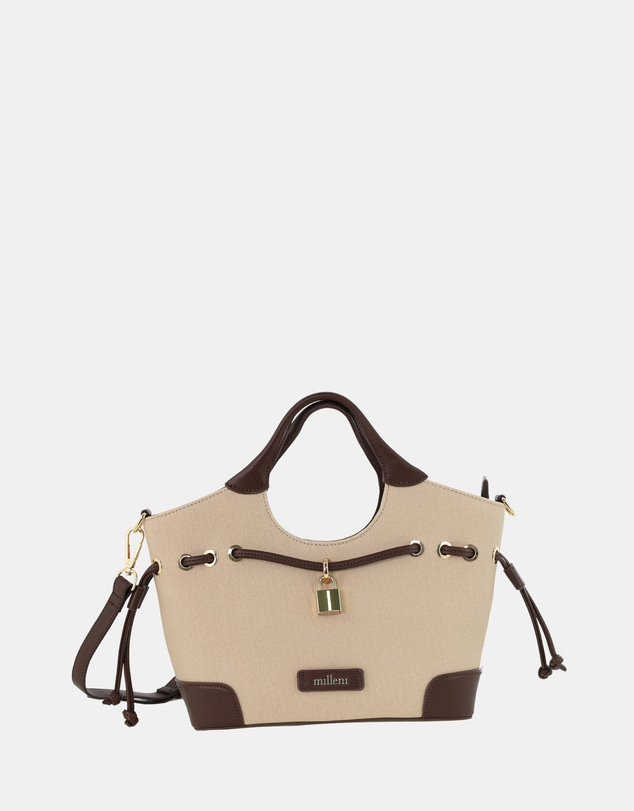 Milleni - Milleni Vegan Leather Trim Tote Bag