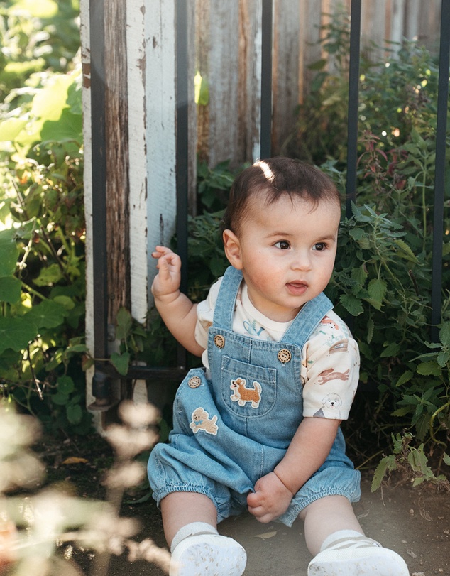 Purebaby - Denim Overall Set-Kids-Babies