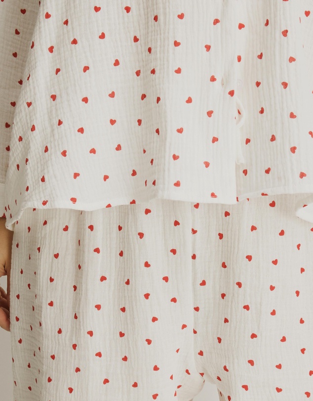 Atmos&Here Curvy - Violet Heart Long Pyjama Set
