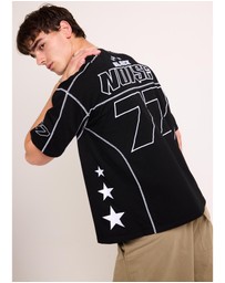 Black Noise White Rain - Noise Contrast Jersey T-Shirt