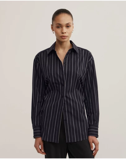 Witchery - Tie Back Pinstripe Shirt