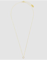Georgini - Georgini Opal Glow Blue Created Opal Circle Gold Pendant