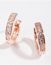 Lovisa - Rose Gold Plated Sterling Silver Cubic Zirconia Huggie Earrings