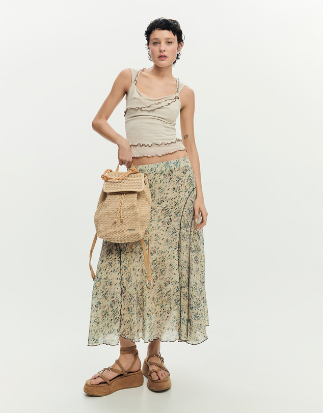 Desigual - Small raffia backpack with charms