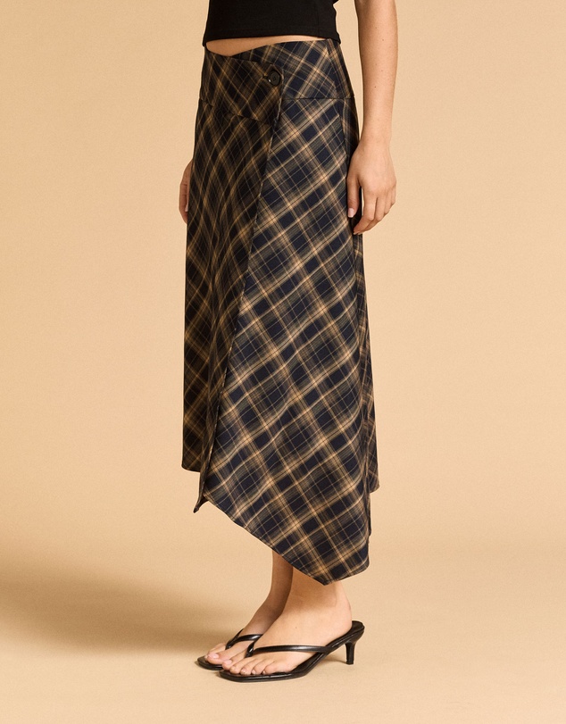 MVN - Wrap Plaid Skirt
