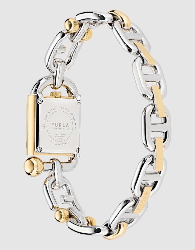 Furla - Mianuvola Square Silver & Gold Duotone Bracelet Watch