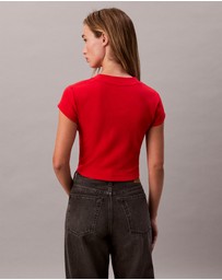 Calvin Klein Jeans - Monogram Logo Ribbed Baby Tee