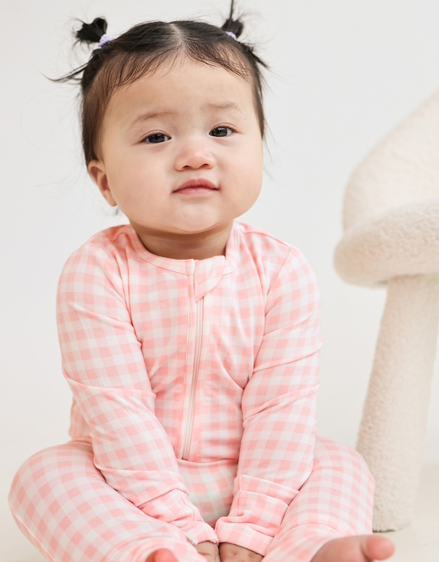 Kynd Baby - Day or Night Onesie in Petal Gingham