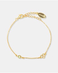 Georgini - Natural Peridot And Two Natural Diamond August Gold Bracelet