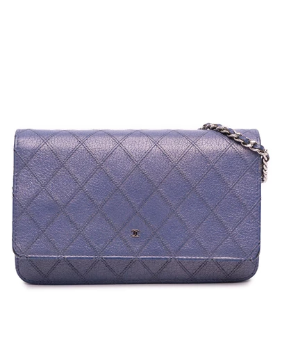 Pre-Loved by Azura Reborn - Pre-Loved CC Calfskin Double Stitched Wallet on Chain