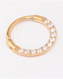 Lovisa - Gold Plated Cubic Zirconia Clicker Earrings 7mm