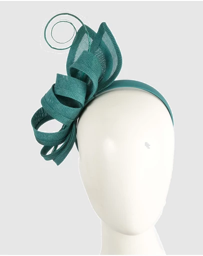 Max Alexander - Teal Bow Fascinator
