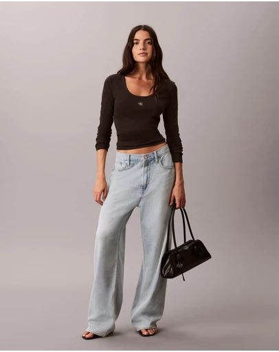 Calvin Klein Jeans - Ribbed Cotton Long Sleeve Top