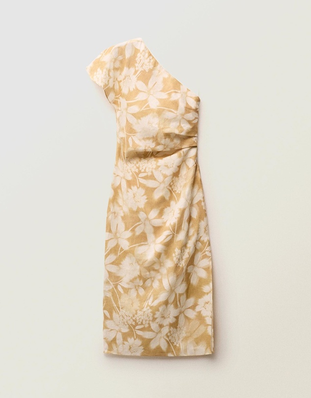 M.N.G - Parisi Asymmetrical Floral Linen Dress