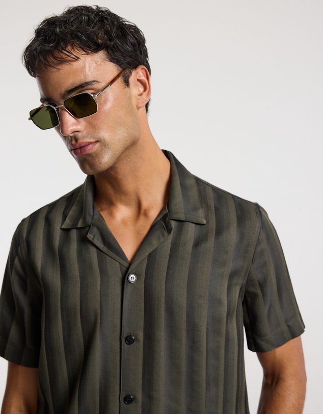 Calibre - Jacquard Stripe Shirt Khaki