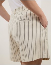 Atmos&Here Curvy - Dune Stripe Tailored Shorts