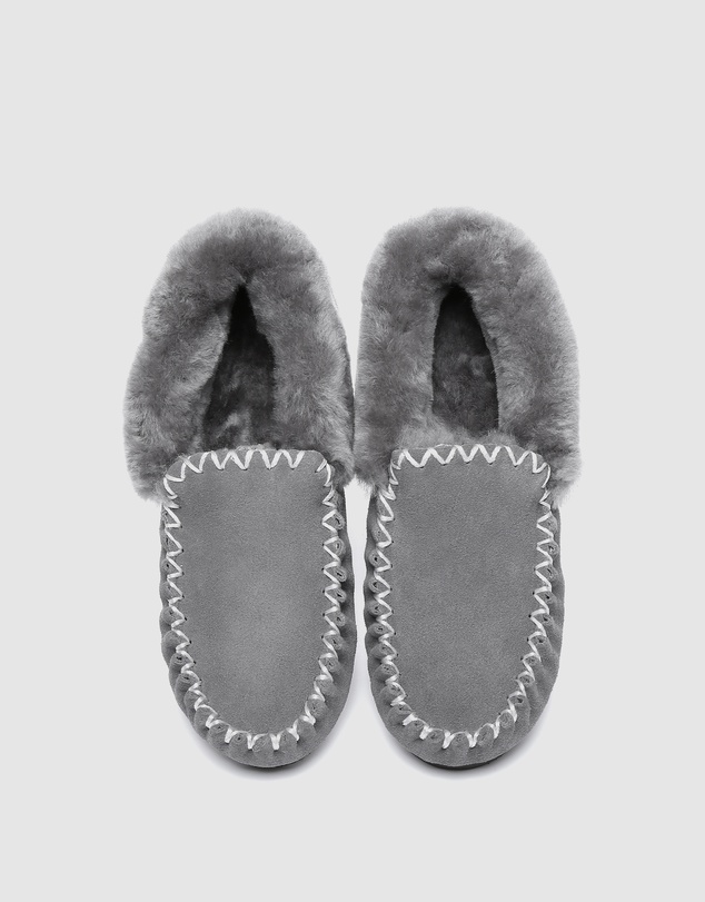 EVERAU - Australian Shepherd Ugg Popo Moccasins Cow Suede Upper Moccasins