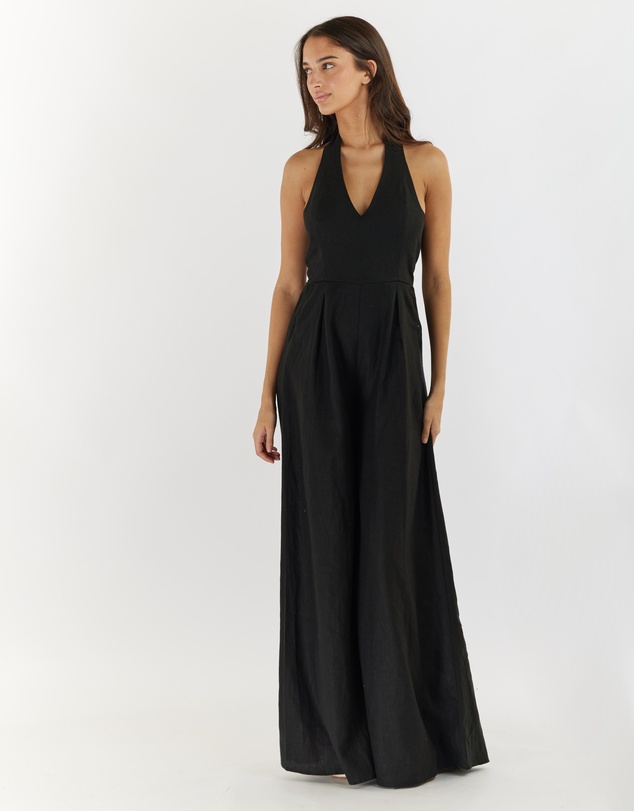 Amelius - Eloise Linen Halter Jumpsuit