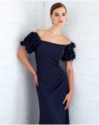 Montique - Diana Ruffle Sleeve Gown