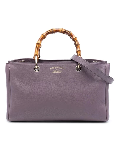Pre-Loved by Azura Reborn - Pre-Loved Medium Calfskin Bamboo Shopper Satchel
