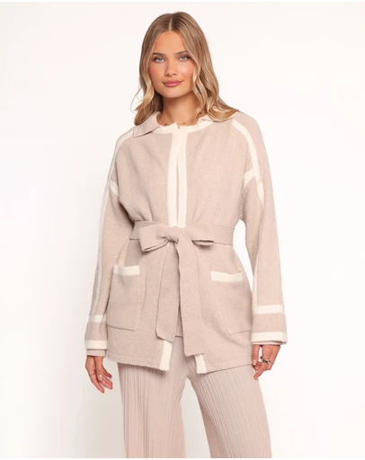 Petal & Pup - Maloney Tie Front Coatigan - Beige