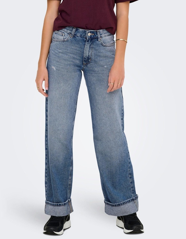 ONLY - Ella Wide Leg Fold Up Jeans