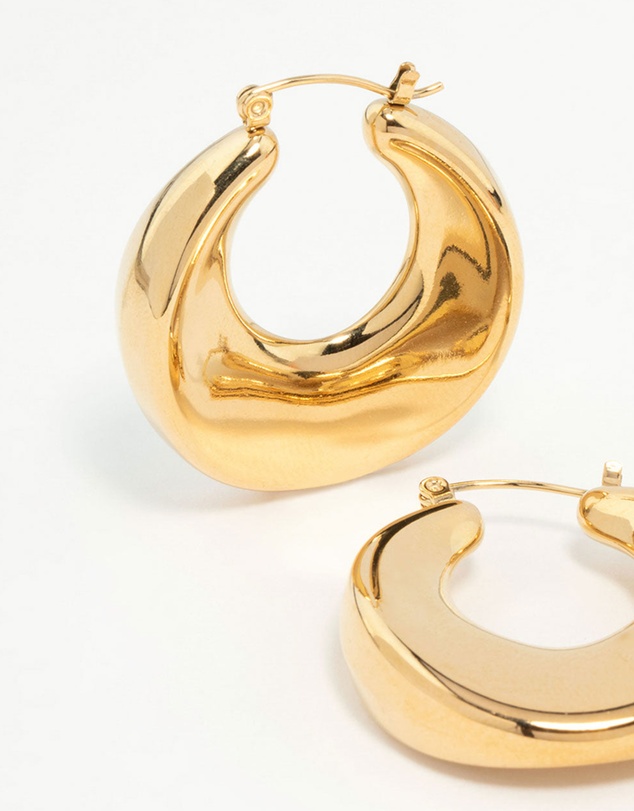 Lovisa - Waterproof Gold Plated Stainless Steel Large Hoop Earrings