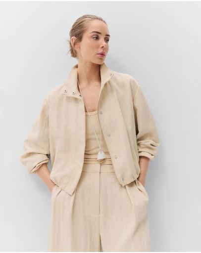 UNISON - Textured Stand Collar Jacket