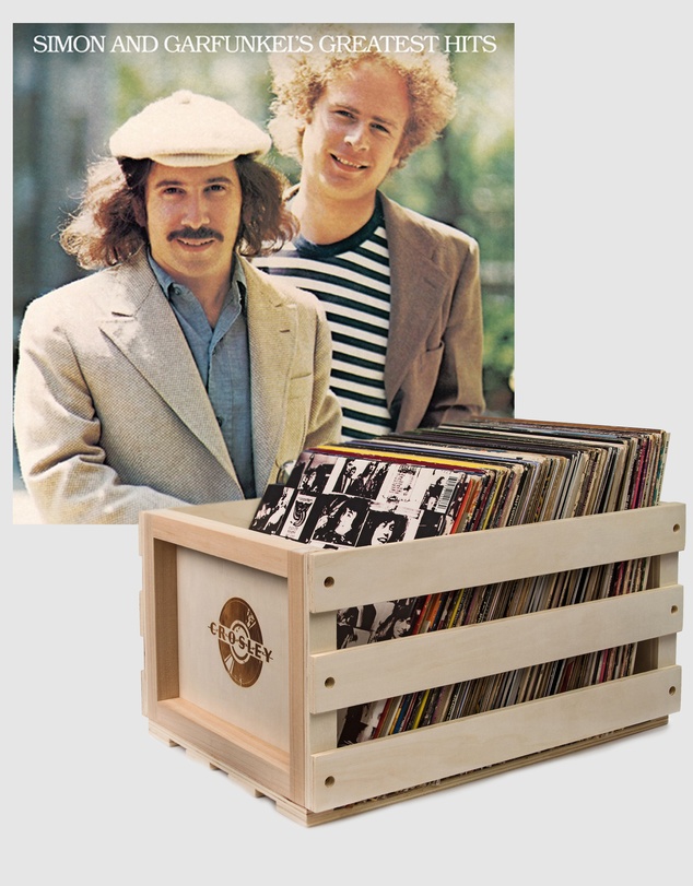 Sony Music - Crosley Record Storage Crate Simon & Garfunkel Greatest Hits Vinyl Album Bundle