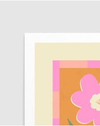 Olive et Oriel - Pink Abstract Flower by Melissa Donne Art Print
