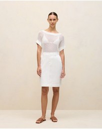 Trenery - Classic Denim Skirt in White